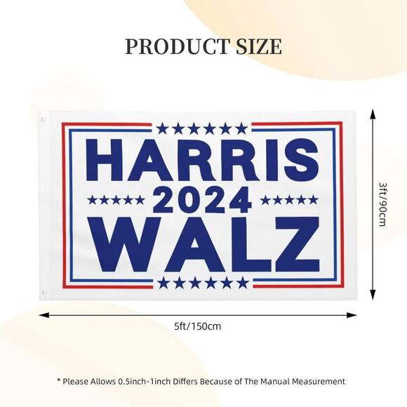 Collectible Kamala Harris 2024 Walz Campaign Flag 3x5 Ft Politics w/ Grommets - Picture 3 of 8